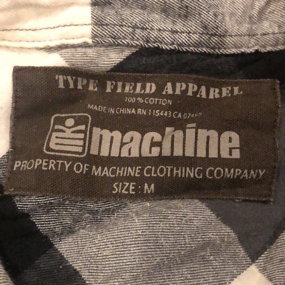 100% cotton black and white plaid button down. - Picture 3 of 5